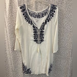 Joie Embroidered Tunic / Dress / Coverup- Size S